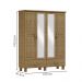 Guarda Roupa Madeira Maciça 4P 2G Espelho 157 cm 1142 Freijo Milani Store