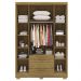 Guarda Roupa Solteiro 120 cm 4 Portas 10088 Nature Brisa VLR