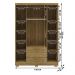 Guarda Roupa Solteiro 120 cm 4 Portas 10088 Nature Brisa VLR