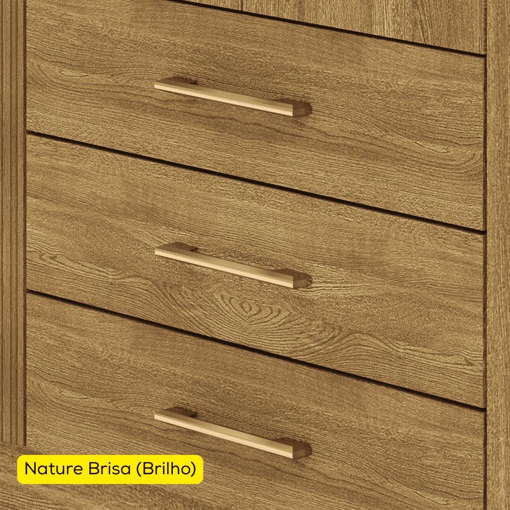 Guarda Roupa Solteiro 120 cm 4 Portas 10088 Nature Brisa VLR