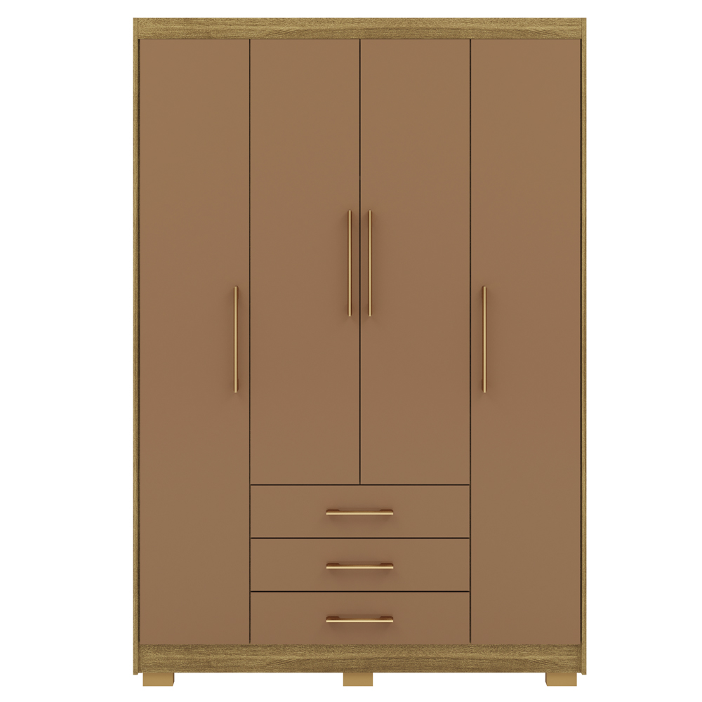 Guarda Roupa Solteiro 120 cm 4 Portas 10088 Nature Camarim VLR