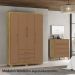Guarda Roupa Solteiro 120 cm 4 Portas 10088 Nature Camarim VLR