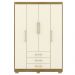 Guarda Roupa Solteiro 120 cm 4 Portas 10088 Nature Champanhe VLR