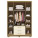Guarda Roupa Solteiro 120 cm 4 Portas 10088 Nature Champanhe VLR