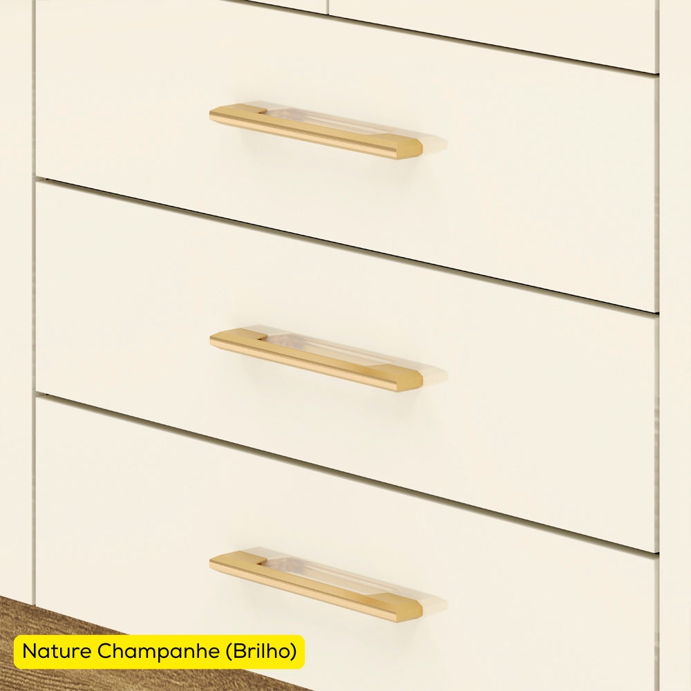 Guarda Roupa Solteiro 120 cm 4 Portas 10088 Nature Champanhe VLR