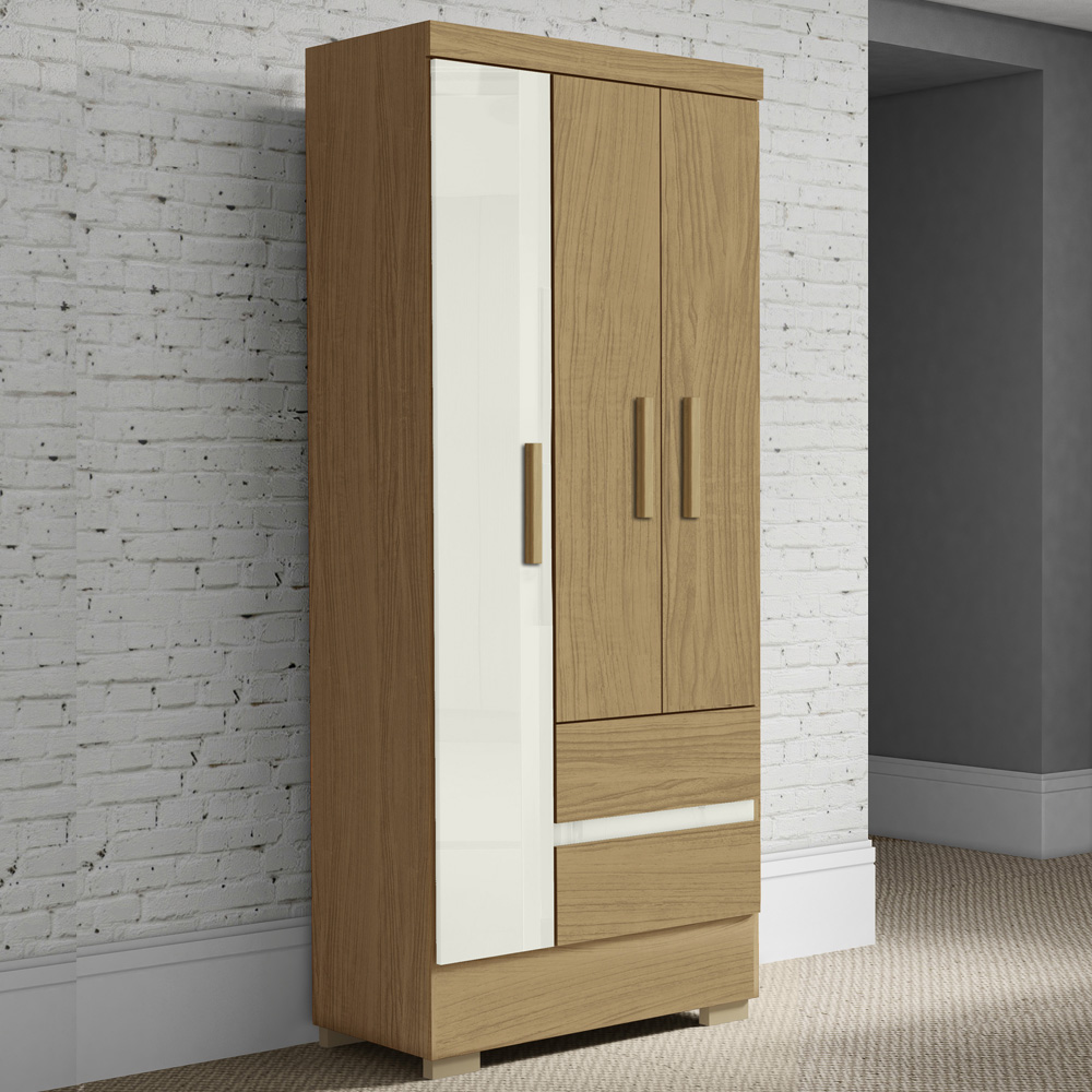 Guarda Roupa Solteiro 3 Portas 2005132 Atacama Off White ARMoveis