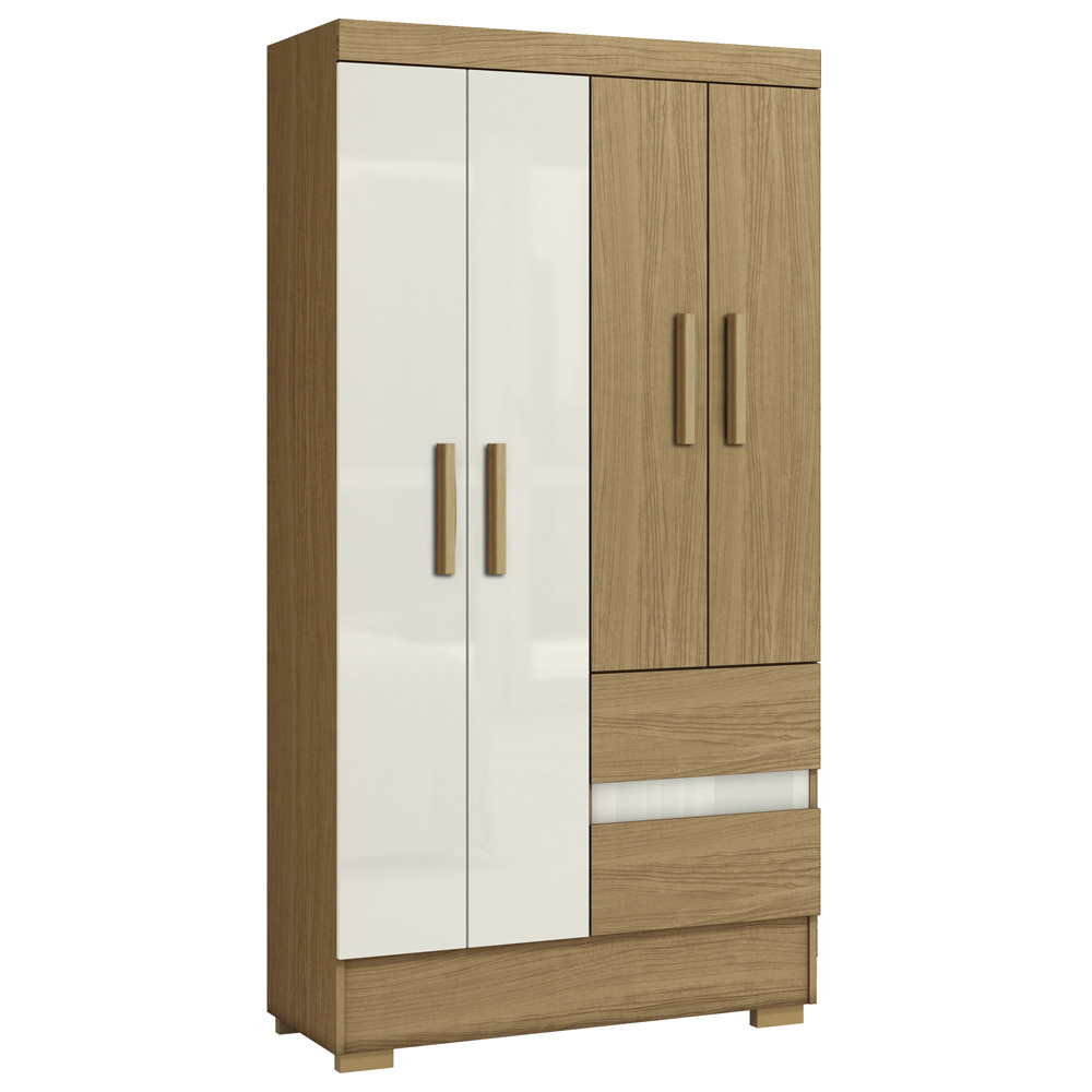 Guarda Roupa Solteiro 4 Portas 2005142 Atacama Off White ARMoveis