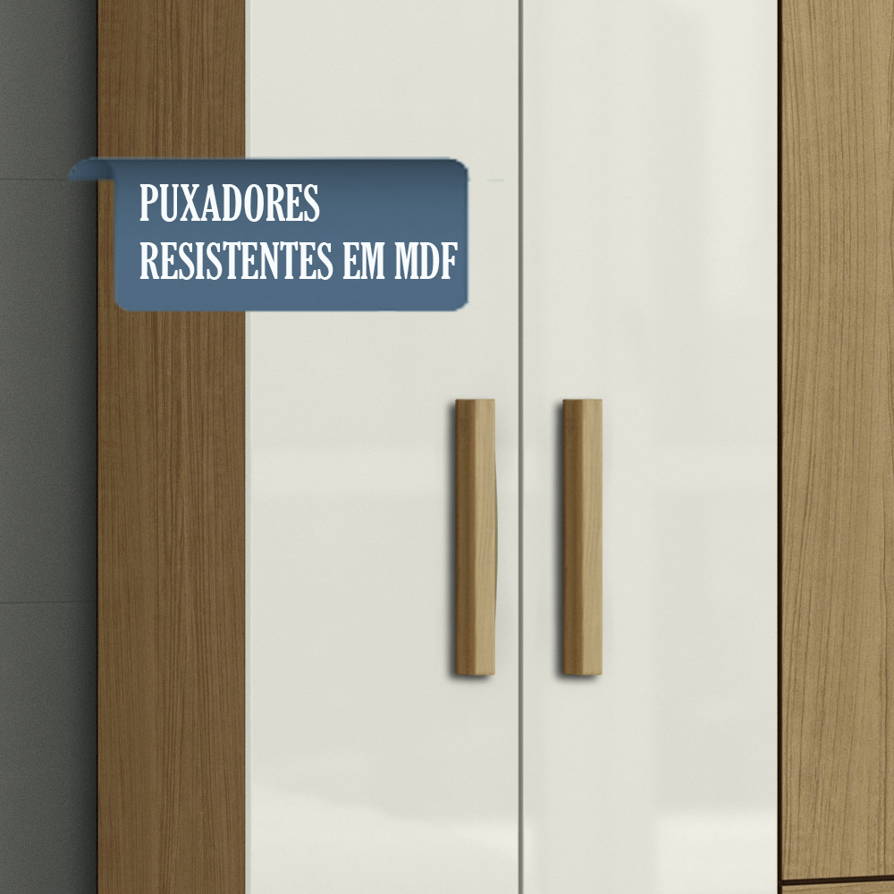 Guarda Roupa Solteiro 4 Portas 2005142 Atacama Off White ARMoveis