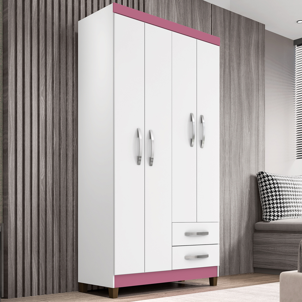Guarda Roupa Solteiro 4 Portas 3565 Branco Flex INCC