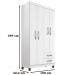 Guarda Roupa Solteiro 4 Portas 3565 Branco Flex INCC
