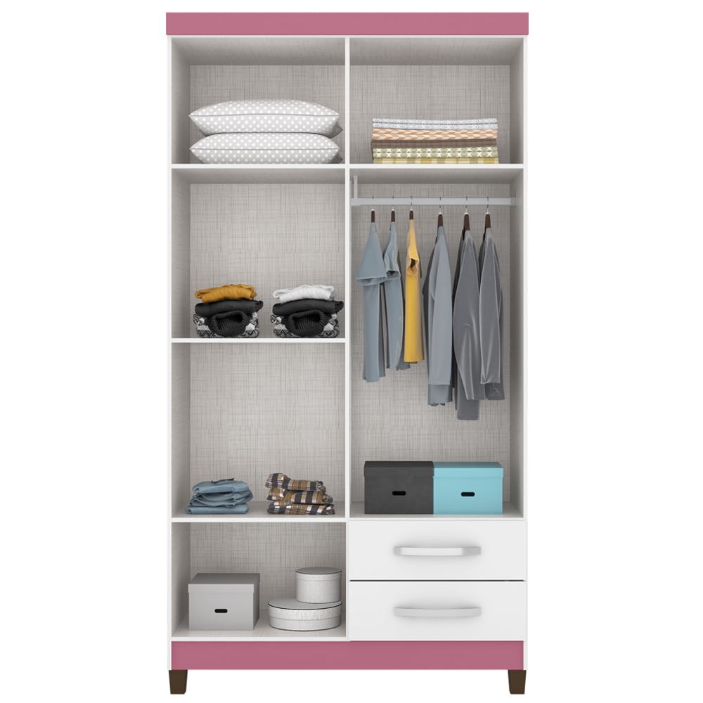 Guarda Roupa Solteiro 4 Portas 3565 Branco Flex INCC