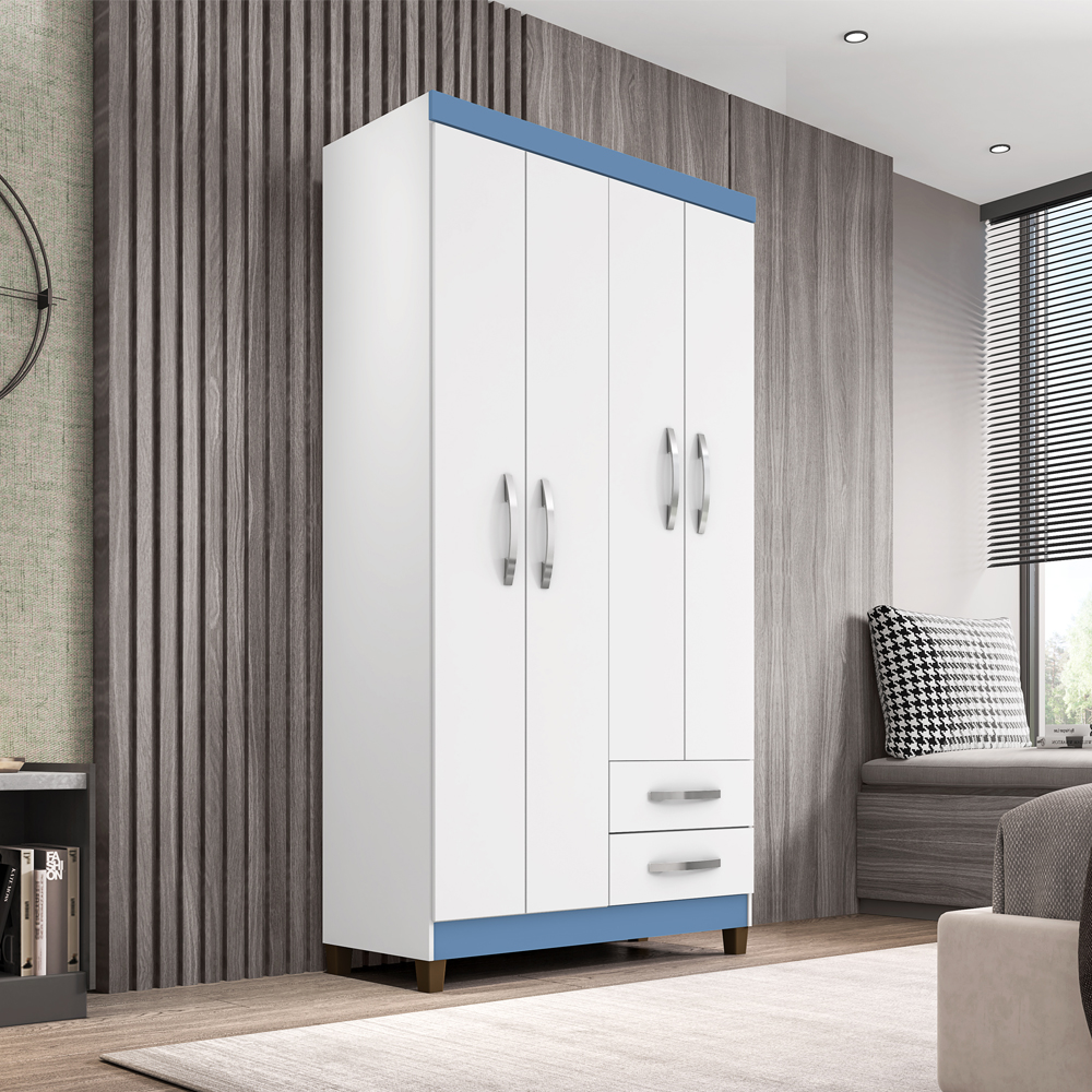 Guarda Roupa Solteiro 4 Portas 3565 Branco Flex INCC