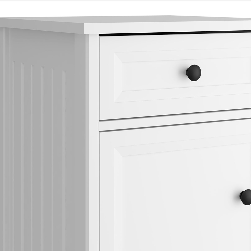 Kit 02 Mesas De Cabeceira 1 Porta e 1 Gaveta 45 cm DM112 Branco