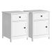 Kit 02 Mesas De Cabeceira 1 Porta e 1 Gaveta 45 cm DM112 Branco