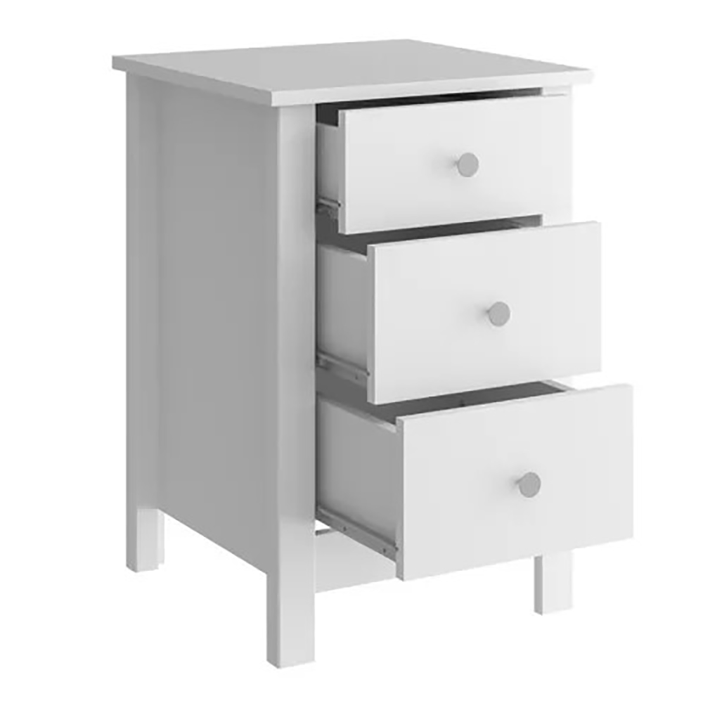 Kit 02 Mesas De Cabeceira 3 Gavetas 40 cm DM113 Branco Dtall