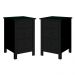 Kit 02 Mesas De Cabeceira 3 Gavetas 40 cm DM113 Preto Dtall