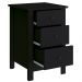 Kit 02 Mesas De Cabeceira 3 Gavetas 40 cm DM113 Preto Dtall