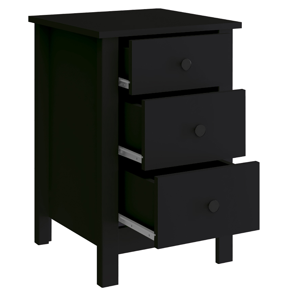 Kit 02 Mesas De Cabeceira 3 Gavetas 40 cm DM113 Preto Dtall