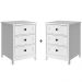 Kit 02 Mesas De Cabeceira 3 Gavetas 45 cm DM111 Branco Dtall
