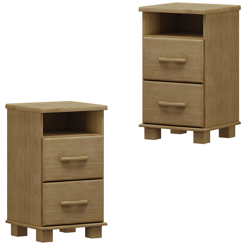 Kit 02 Mesas De Cabeceira Madeira Maciça 44 cm 2249 Freijo Milani Store