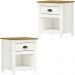 Kit 02 Mesas De Cabeceira Madeira Maciça 46 cm 9100 Branco Freijo Milani Store