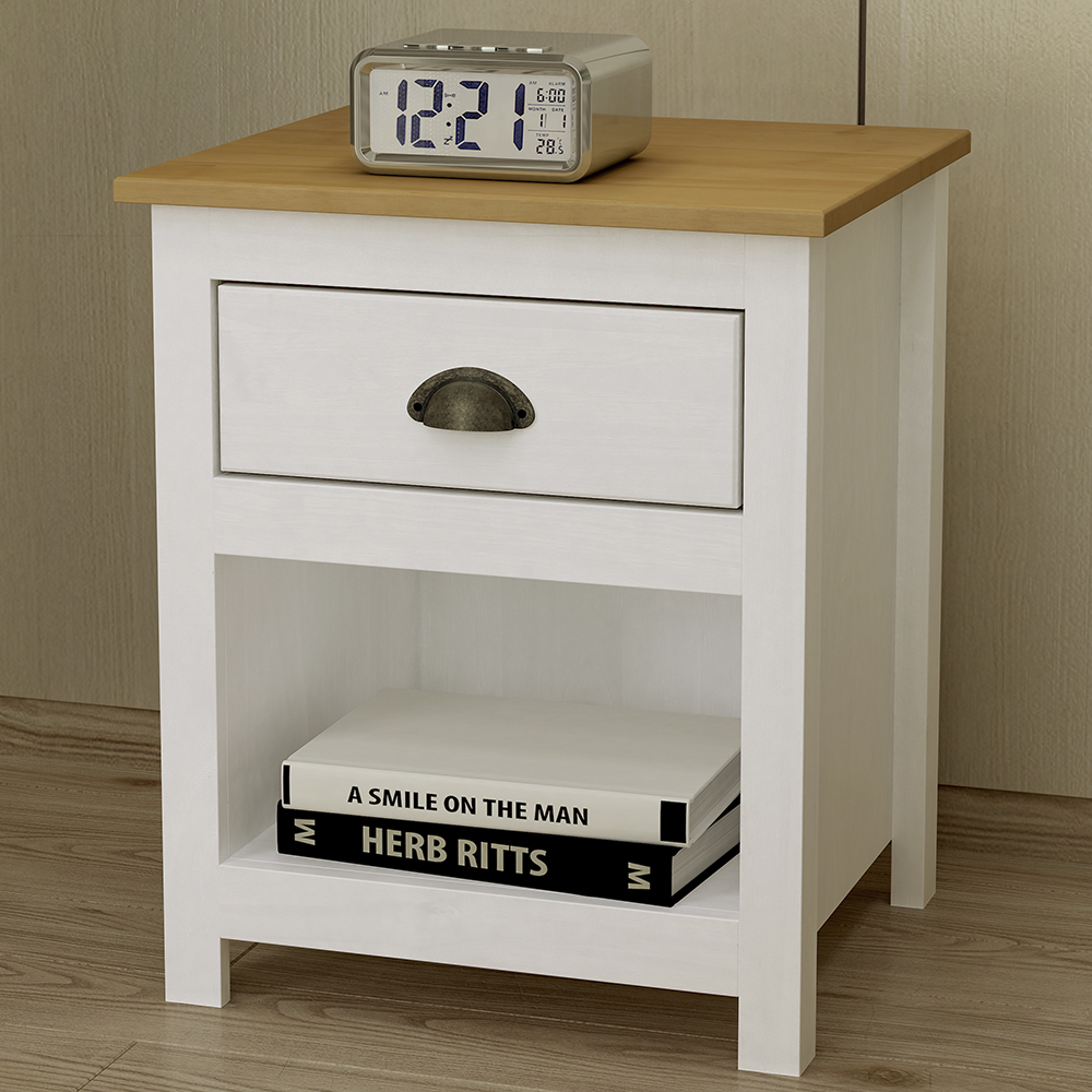 Kit 02 Mesas De Cabeceira Madeira Maciça 46 cm 9100 Branco Freijo Milani Store