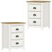 Kit 02 Mesas De Cabeceira Madeira Maciça 46 cm 9130 Branco Freijo Milani Store