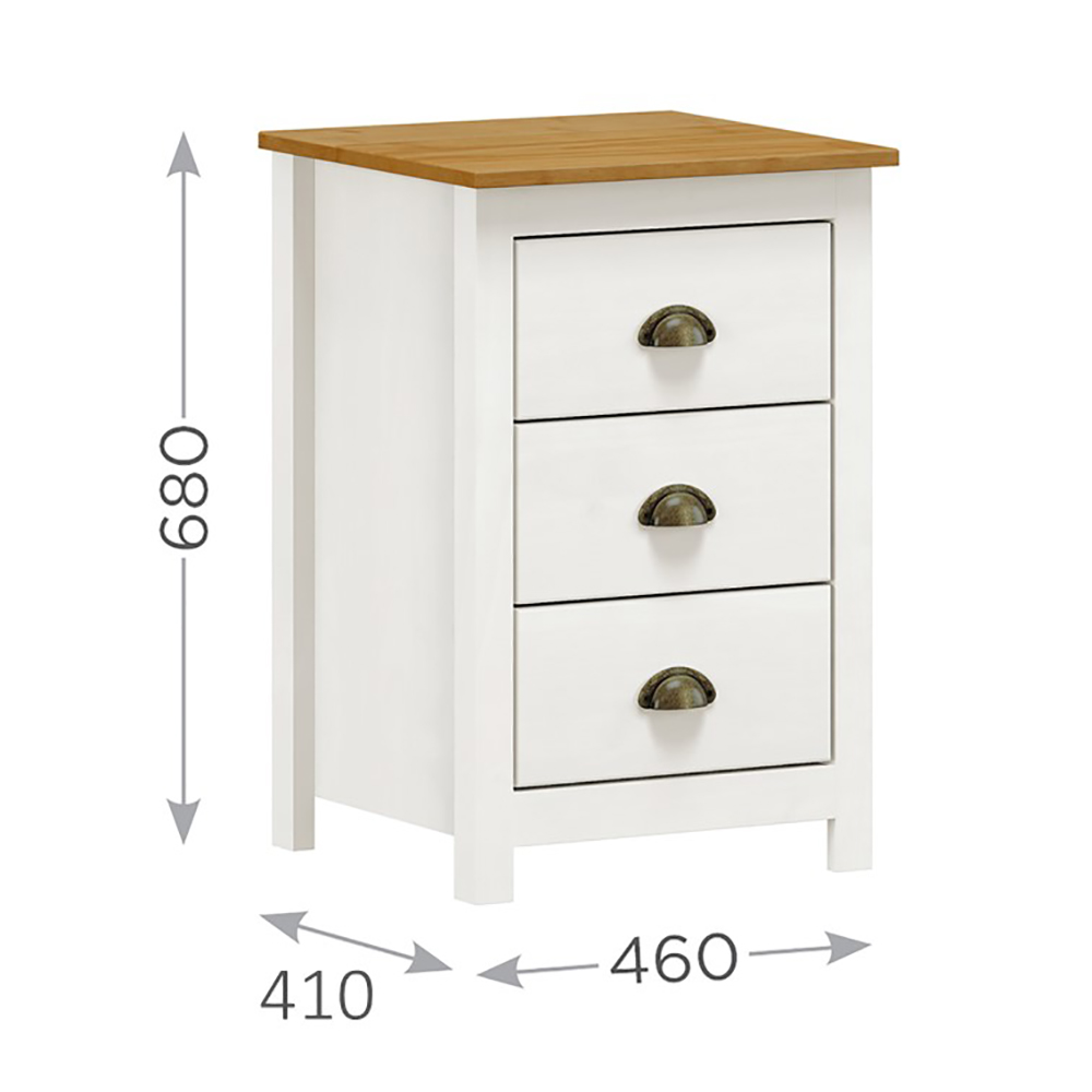 Kit 02 Mesas De Cabeceira Madeira Maciça 46 cm 9130 Branco Freijo Milani Store