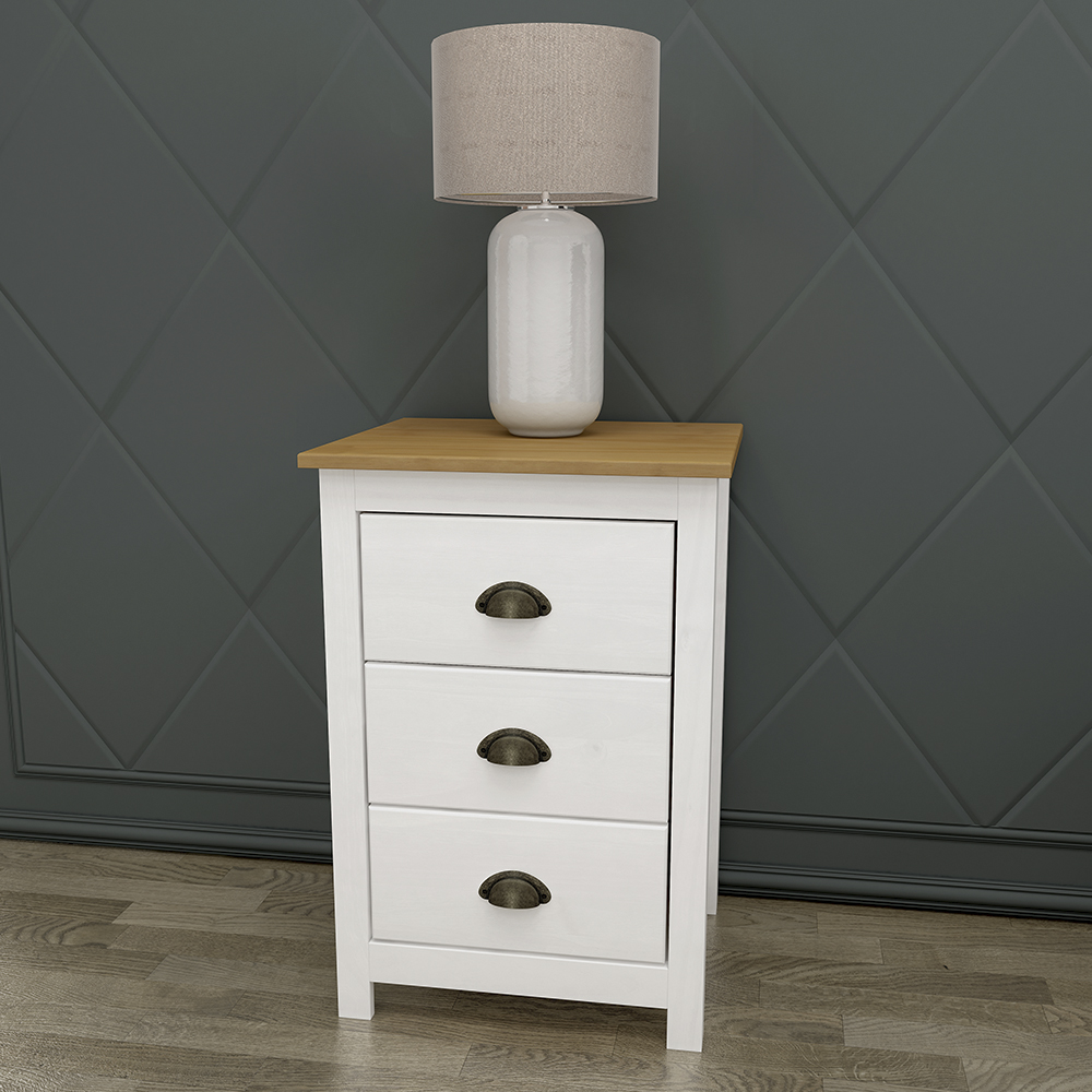 Kit 02 Mesas De Cabeceira Madeira Maciça 46 cm 9130 Branco Freijo Milani Store