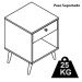 Kit 02 Mesas de Cabeceira 01 Gaveta 40cm Branco Mel PRODDY