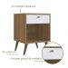 Kit 02 Mesas de Cabeceira 01 Gaveta 40cm Mel Branco PRODDY