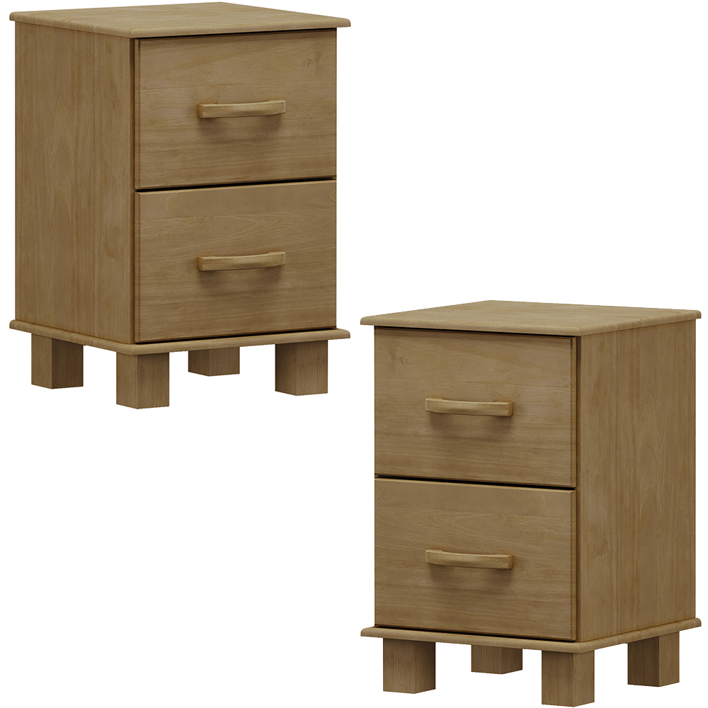 Kit 02 Mesas de Cabeceira Madeira Maciça 2G 42 cm 1137 Freijo Milani Store