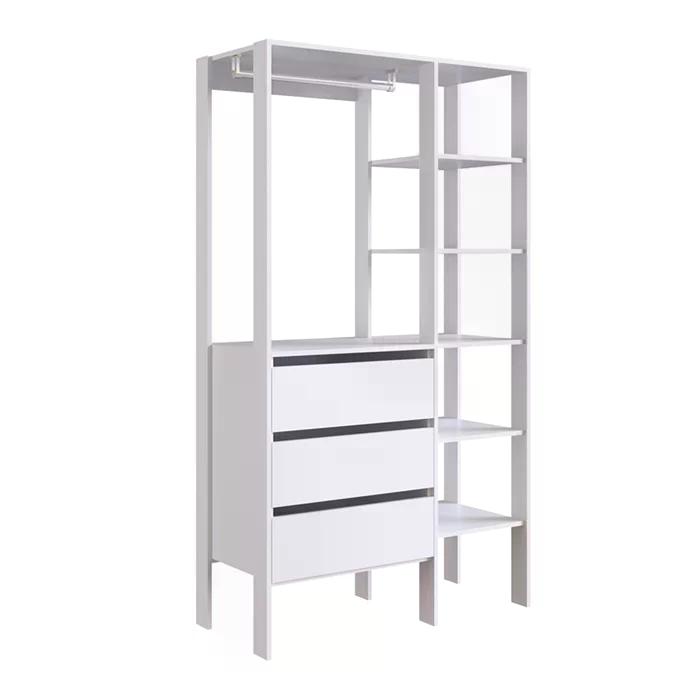 Kit 02 Modulos Para Closet 03 Gavetas DB001 Branco PP Milani Store