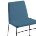 Kit 2 Cadeiras Estofadas Base Em Aço F41 Linho Azul Jeans Dmobiliario