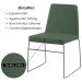Kit 2 Cadeiras Estofadas Base Em Aço F41 Linho Verde Dmobiliario