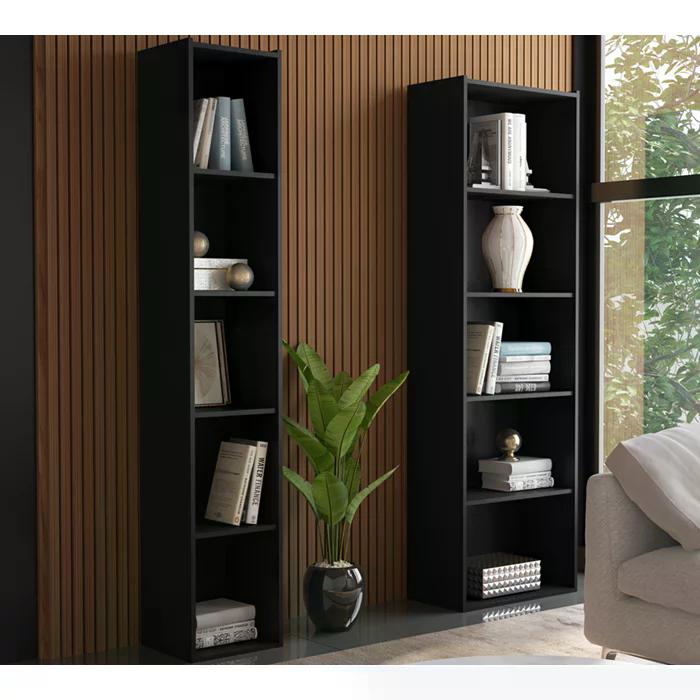Kit 2 Estantes Livreiro Janaina E Luiza Preto REAJL Moveis
