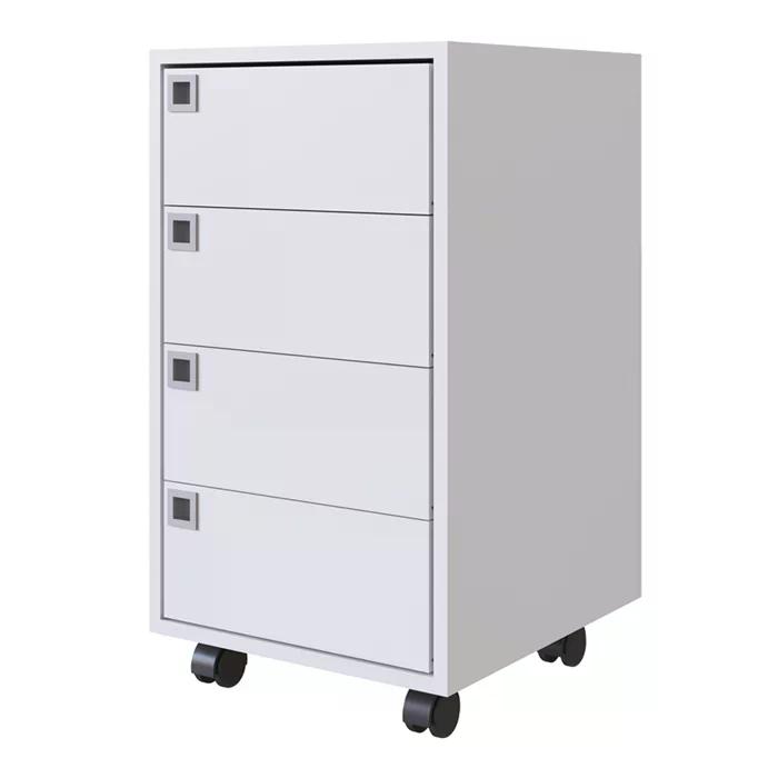 Kit 2 Gaveteiros Para Escritorio 4 Gavetas OB001 Branco PP Milani Store