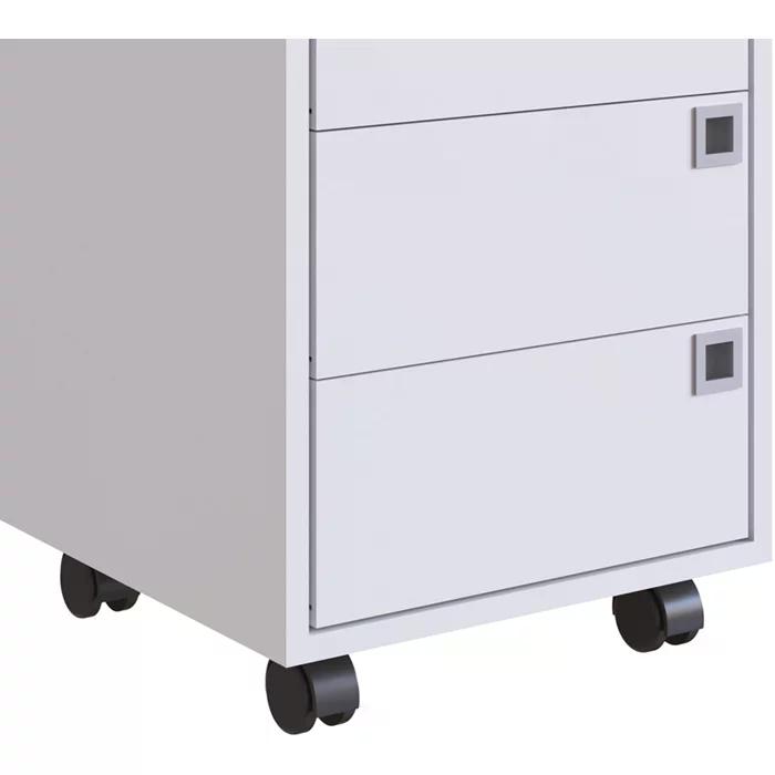 Kit 2 Gaveteiros Para Escritorio 4 Gavetas OB001 Branco PP Milani Store