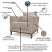 Kit 2 Poltronas Decorativas Balli Pes Madeira Linho Areia Ezz