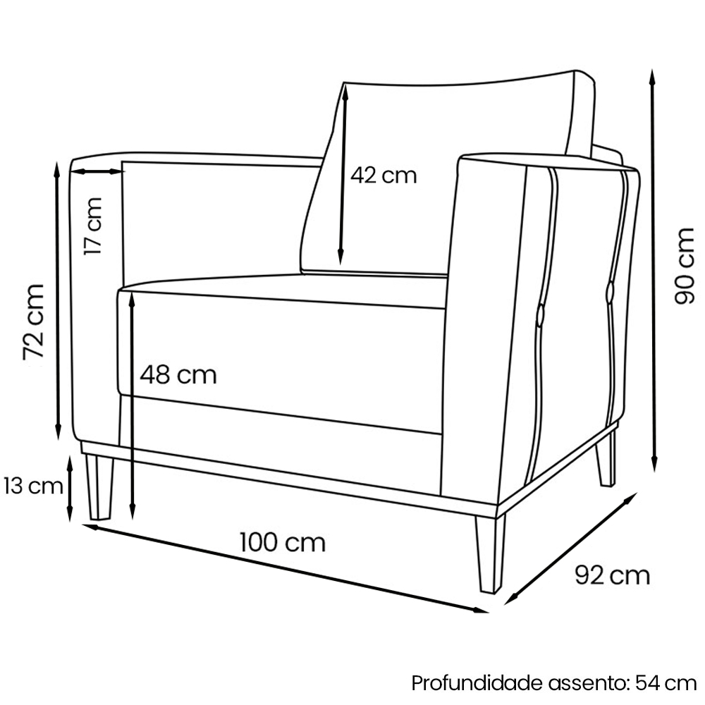 Kit 2 Poltronas Decorativas Balli Pes Madeira Linho Areia Ezz