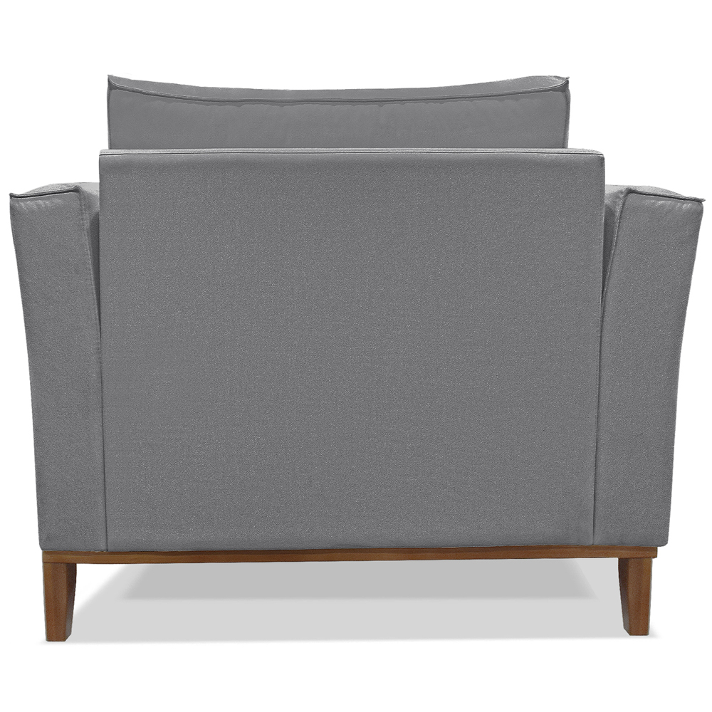 Kit 2 Poltronas Decorativas Balli Pes Madeira Linho Cinza Ezz
