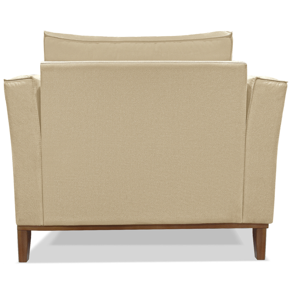 Kit 2 Poltronas Decorativas Balli Pes Madeira Linho Dourado Ezz