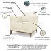 Kit 2 Poltronas Decorativas Balli Pes Madeira Linho Perola Ezz