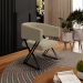 Kit 2 Poltronas Decorativas Mirela Pes Metal Boucle Bege VConcept