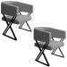 Kit 2 Poltronas Decorativas Mirela Pes Metal Linho Cinza VConcept