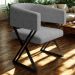Kit 2 Poltronas Decorativas Mirela Pes Metal Linho Cinza VConcept