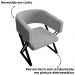 Kit 2 Poltronas Decorativas Mirela Pes Metal Linho Cinza VConcept