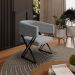 Kit 2 Poltronas Decorativas Mirela Pes Metal Linho Cinza VConcept