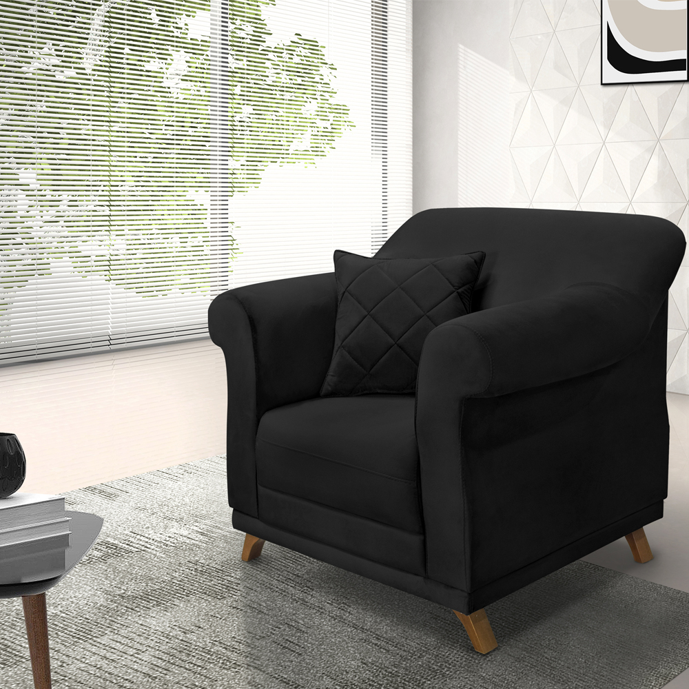 Kit 2 Poltronas Decorativas Retro Polo Veludo 2237 Ezz