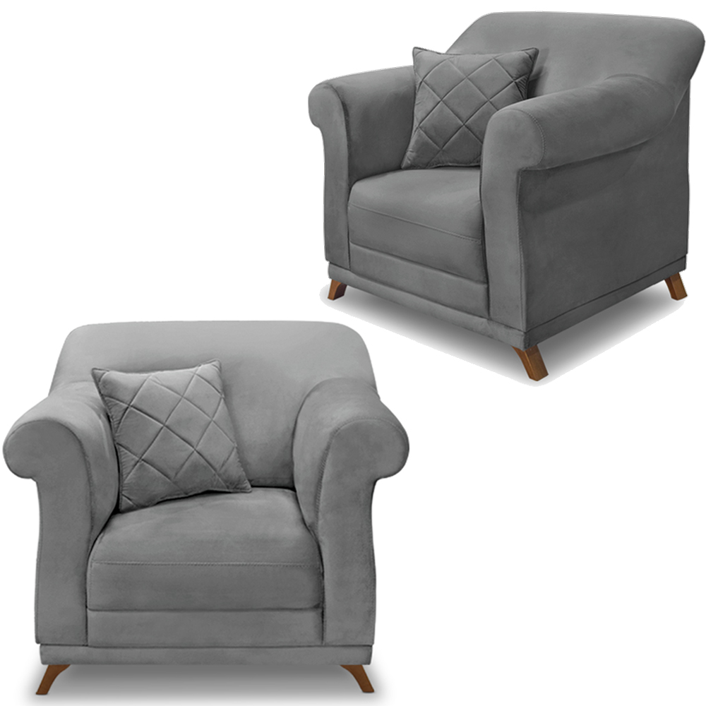 Kit 2 Poltronas Decorativas Retro Polo Veludo 2938 Ezz